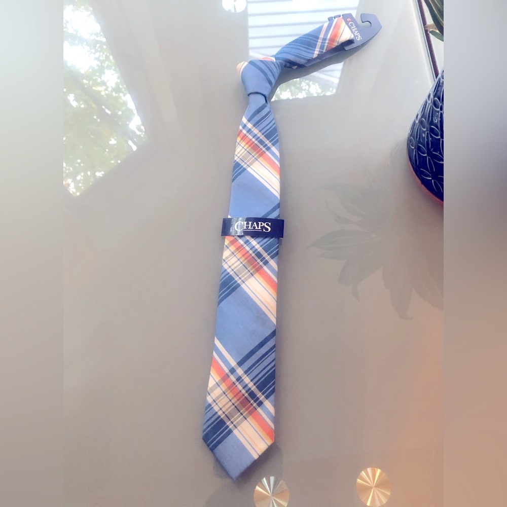 Chaps| Navy Blue Floral Mens Skinny Tie